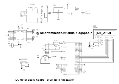 DC Motor Speed Control  by Bluetooth Android Circuit