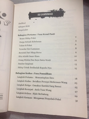 Isi kandungan buku 1  Review Buku: Agar Aku Tidak Pokai lagi, nota mengajar belajar