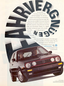 Early 1990s Volkswagen print ad