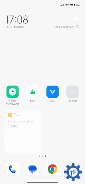 Widżety na pulpicie w telefonie Xiaomi