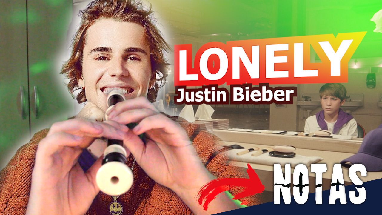 Lonely - Justin Bieber - Melodic notes flute recorder