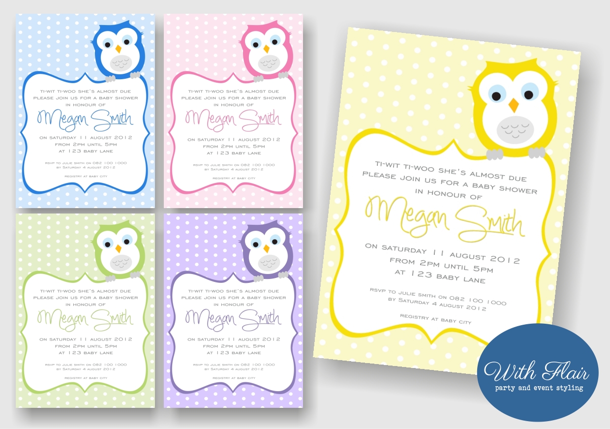 With Flair | Party Printables | Invitations | Decor | Styling: Owl Baby Shower