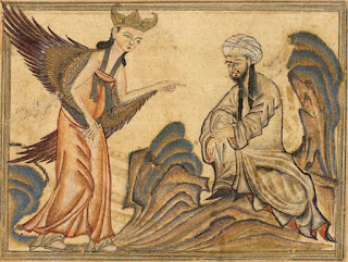 Depiction from 1307 of first Muhammad revelation 