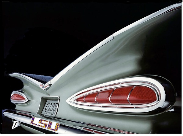 The original 3959 Chevrolet tail fins Melding the design elements from the The original 3959 Chevrolet tail fins Melding the design elements from the