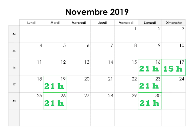 Dates des représentations Dates des représentations