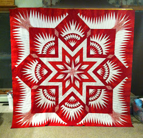 Red and White Quilt, Prairie Star - Judy Niemeyer quilt pattern