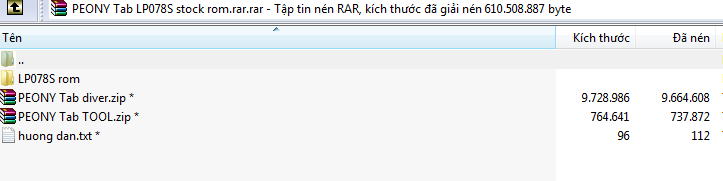 ROM PEONY Tab LP078S rom stock RKBatchTool  hàn quốc ok