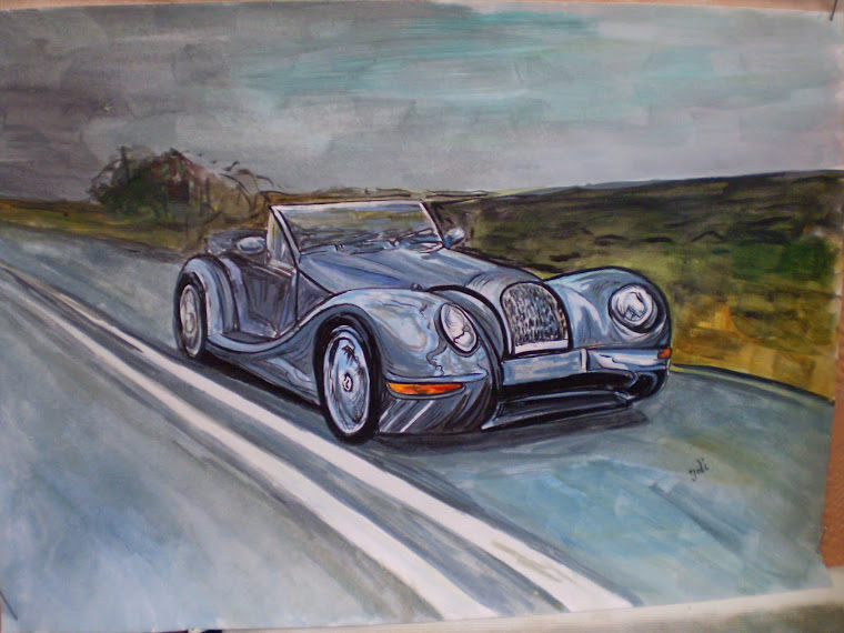 Morgan Aero 8 , acrylic, hand painted, signed Joli, A4