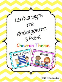 https://www.teacherspayteachers.com/Product/Center-Signs-for-Kindergarten-Pre-K-Chevron-Theme-779794