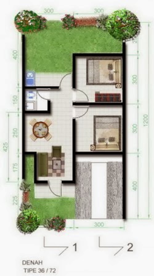  Denah  Rumah  Minimalis  Impian  1 Lantai Desain Rumah 