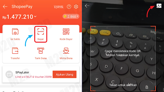 Scan kode QR QRIS ShopeePay