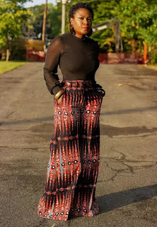 Wide-leg Ankara pants outfit