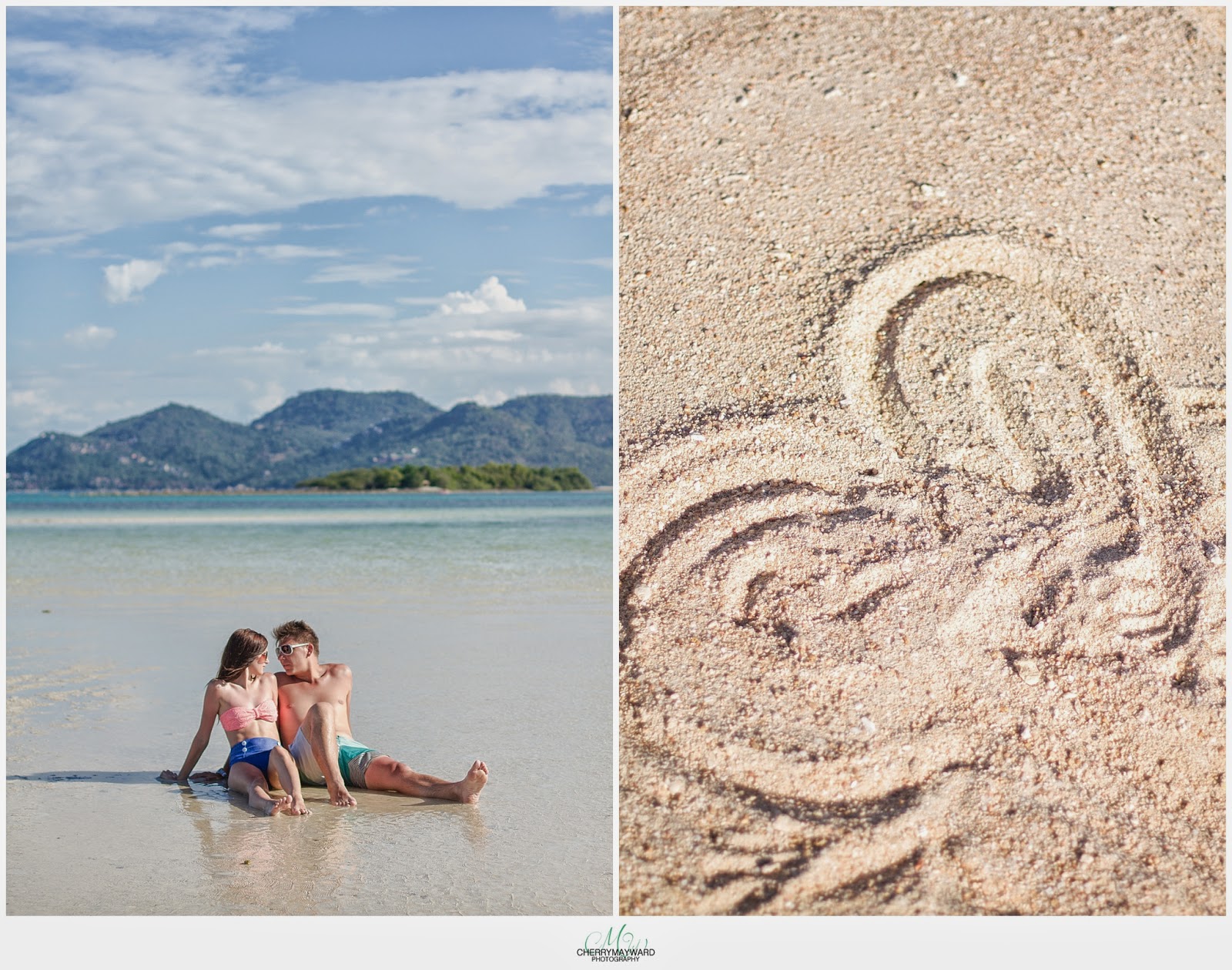 Samui, Love heart, heart in the sand, couple in love, beach photos, beach photography, Thailand beaches, Koh Samui, Chaweng Beach