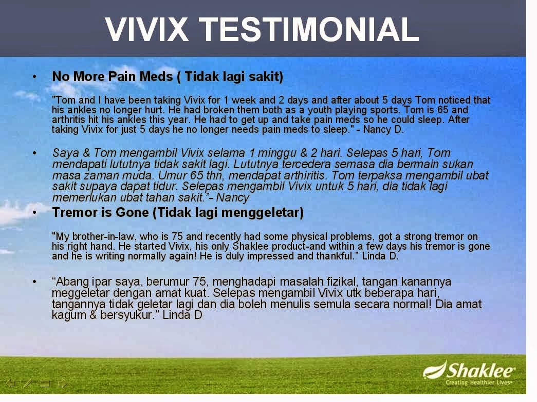 Pengedar Shaklee Batu Uban Penang: VIVIX SHAKLEE