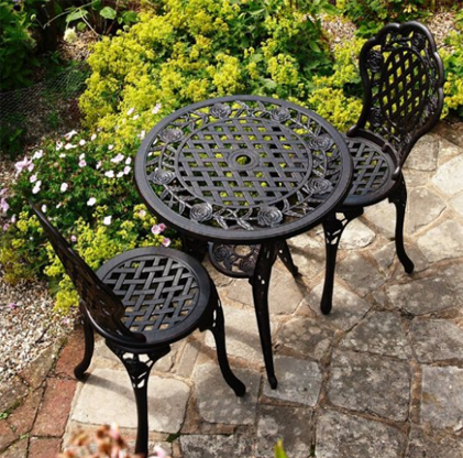 Lazy Susan Cast Aluminum Bistro Sets