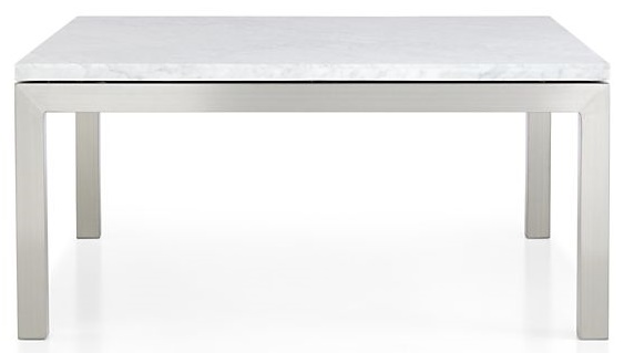 Meja kopi persegi stainless steel top table custom marmer 