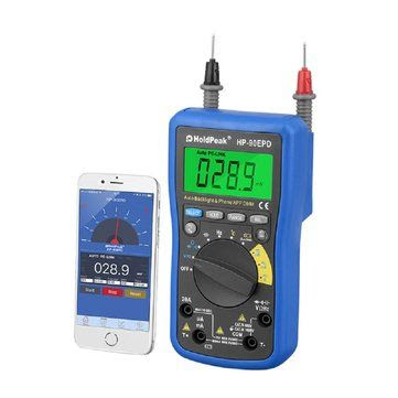 HoldPeak HP-90EPD Mobile APP 4000 Counts True RMS Multimeter Auto Range AC DC Voltage Current Resistance Capacitance Frequency Back light 