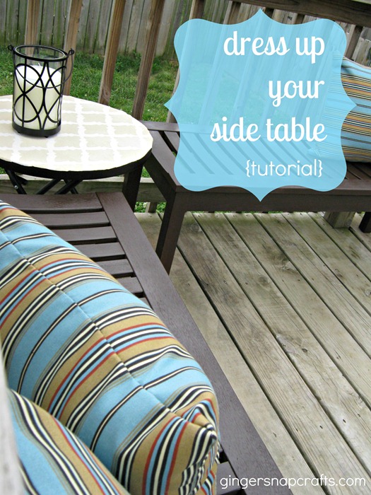 stenciled outdoor side table tutorial introducing Vecco diy stenciled 