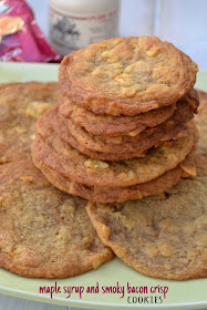 cookies made with maple syrup and crushed smoky bacon flavour crisps or potato chips