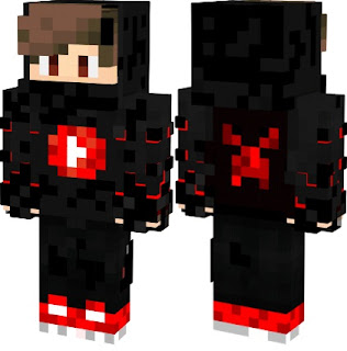 Baixar Skin Minecraft garoto moleton vermelho hoodie boy red rock download