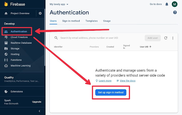 Set up sign in method