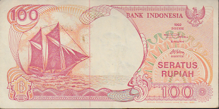 Contoh uang pecahan 100 rupiah 1991 uka - uka