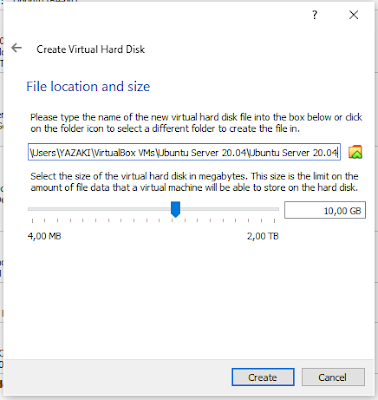 Setting file location and size