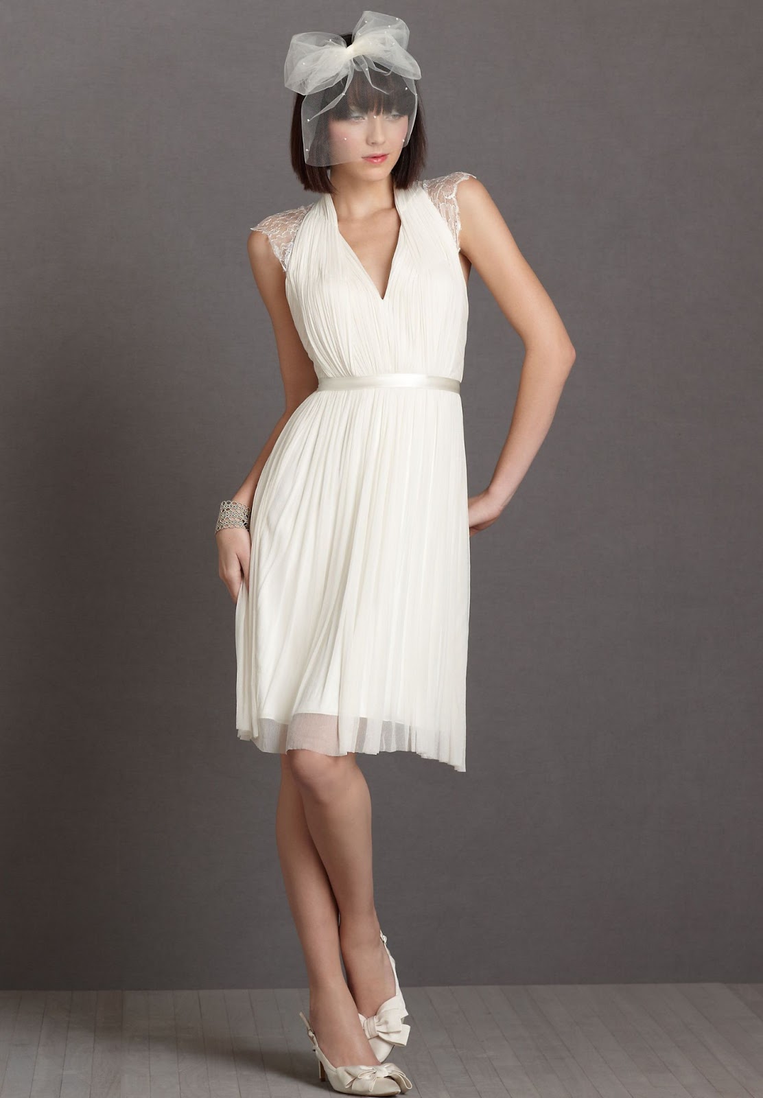 Simple Wedding Dress with Cap Sleeves