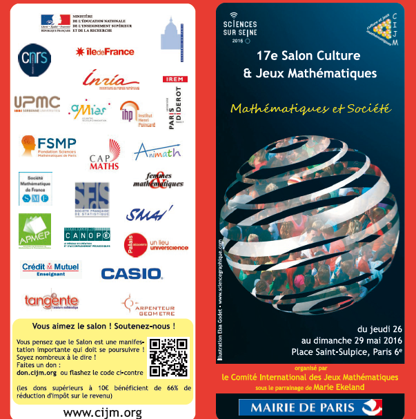 Salon Maths et société du 26 au 29 mai 2016 Paris