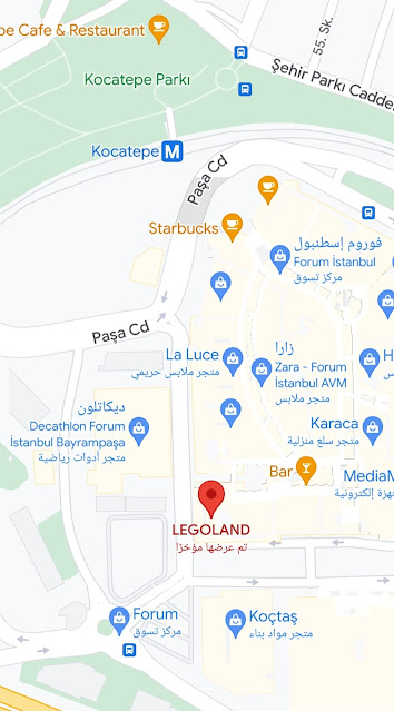 موقع ليغولاند إسطنبول على خرائط غوغل