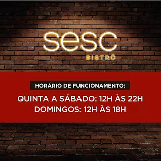 Programação do Sesc Bistrô de Teresópolis