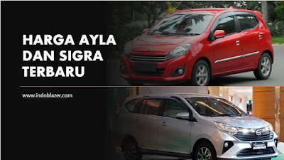 Harga mobil Ayla dan Sigra terbaru wilayah Surabaya.