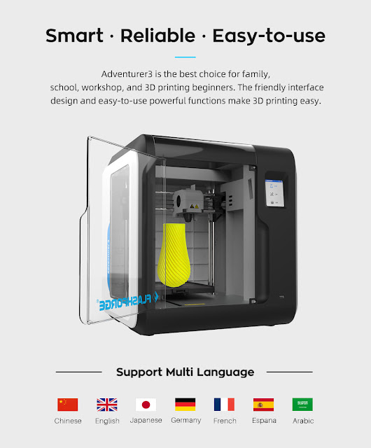 Flashforge® Adventurer 3 FFF 3D Printer FDM Auto Leveling 45dB Ultra-Mute Cloud Printing Build-in Camera Suit for School Education 3D Printer