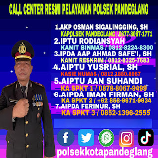 Agar Memudahkan Pengaduan, Polsek Pandeglang Bagikan Call Center Resmi Kepada Masyarakat