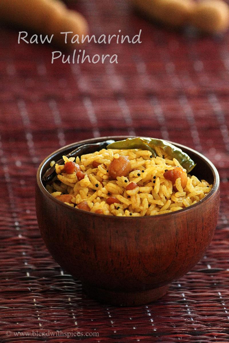 how to make raw tamarind rice, varalakshmi vratham recipe, pulihora recipes