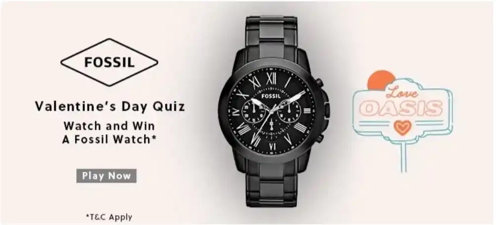 Amazon FOSSIL Valentine's Day Quiz Watch and Win a Fossil Watch