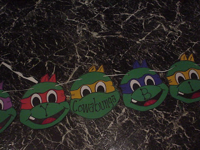 Ninja Birthday Party Supplies on Turtle Has A Different Letter To Spell Out Happy Cowabunga Birthday