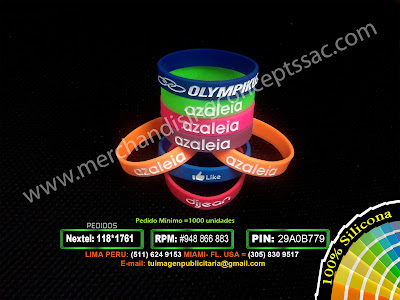 Pulseras publicitarias en peru | Pulseras asaleia| pulseras de silicona en Lima Peru.