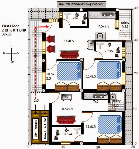 My Little Indian Villa 29 R22 2BHK in 30x39 West facing 