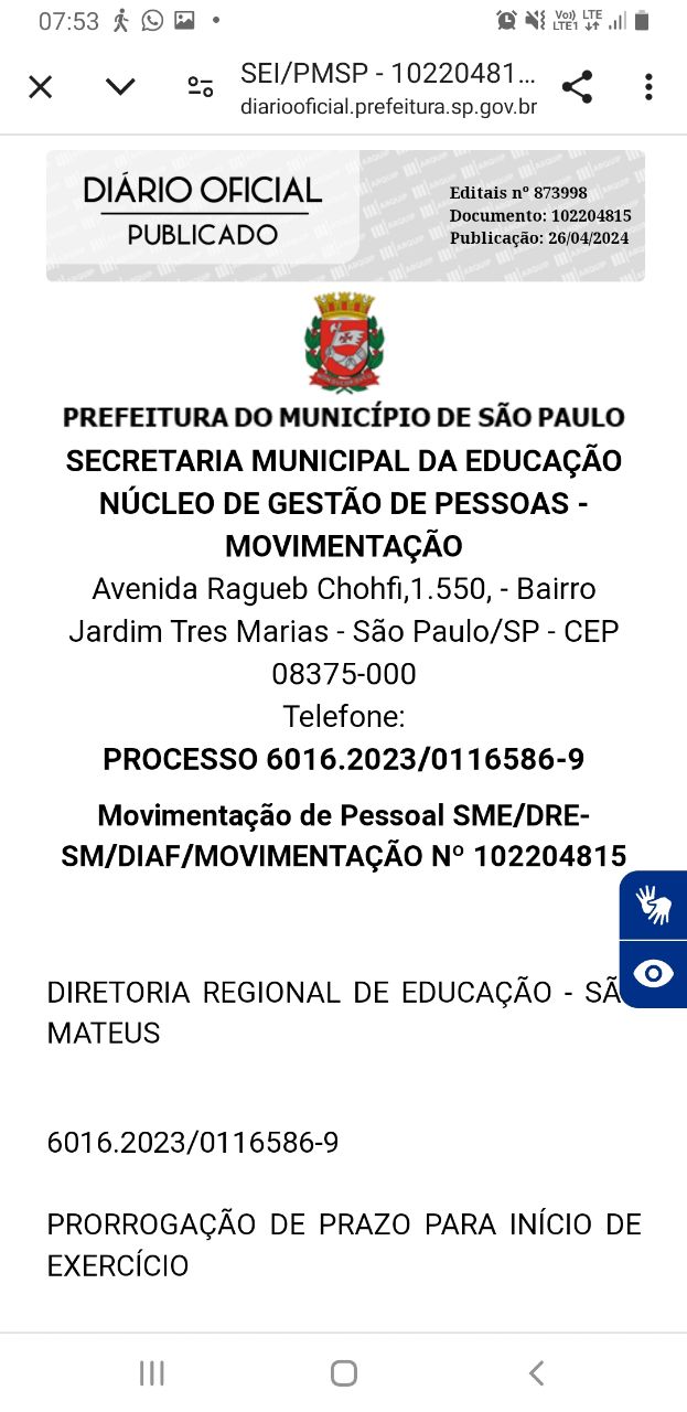 Concurso professor: PRORROGAÇÃO DE PRAZO PARA INÍCIO DE EXERCÍCIO