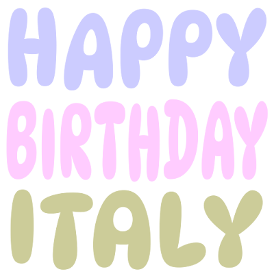 Happy Birthday Italy (Sticker)
