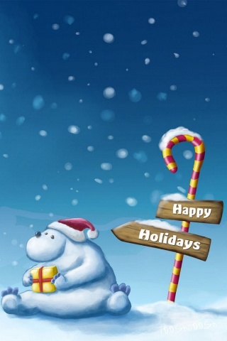 Happy Holidays - čestitka za Božić download besplatne slike pozadine Apple iPhone
