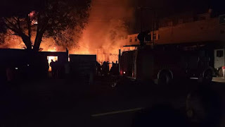 Fire in Gail store  nepali farm rishikesh