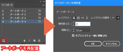 アートボードの再配置