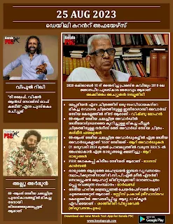 Daily Current Affairs in Malayalam 25 Aug 2023