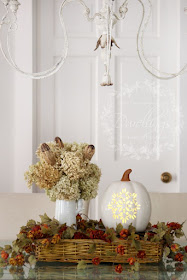 Fall Centerpiece in the keeping room ... Fall Home Tour 2015 ~ DWELLINGS - The Heart of Your Home