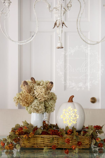 Fall Centerpiece in the keeping room ... Fall Home Tour 2015 ~ DWELLINGS - The Heart of Your Home