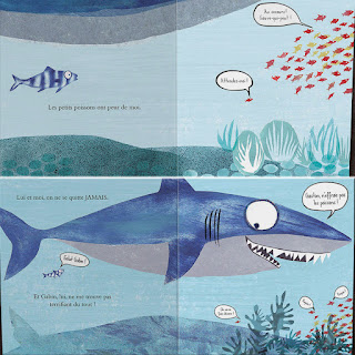 Gaston terreur des océans de Megan Brewis, Editions Kimane, un livre pour enfants plein d'humour sur les poissons et l'entraide entre espèces animales