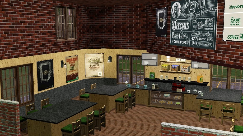 Starbucks Coffee Shop by Galadrielh  The sims mod 