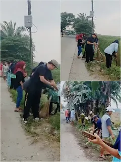 Kades Perlanaan Ajak Warga Gotong Royong Rawat Jalan Desa
